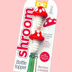 [ 2 FOR $25 ] 🍄 SILICONE MUSHROOM BOTTLE TOPPERS SET OF 2